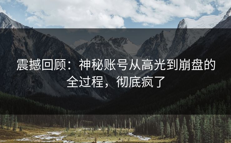 震撼回顾：神秘账号从高光到崩盘的全过程，彻底疯了