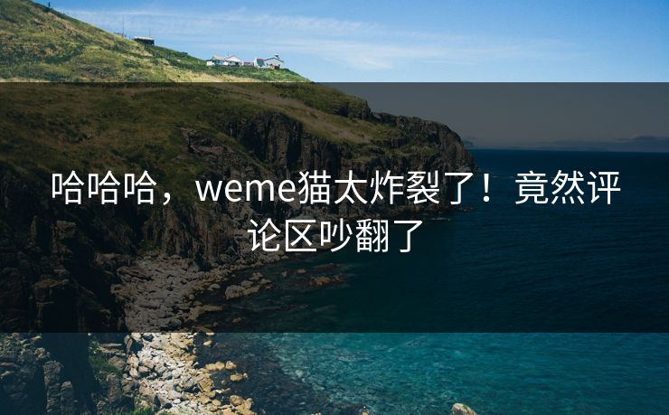哈哈哈，weme猫太炸裂了！竟然评论区吵翻了