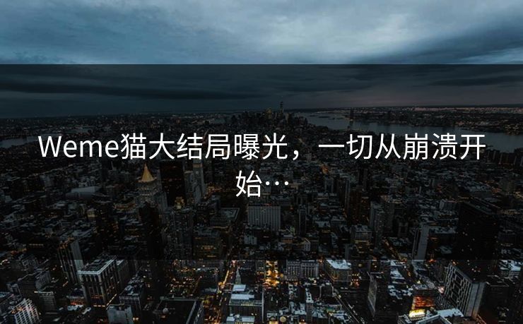 Weme猫大结局曝光，一切从崩溃开始…
